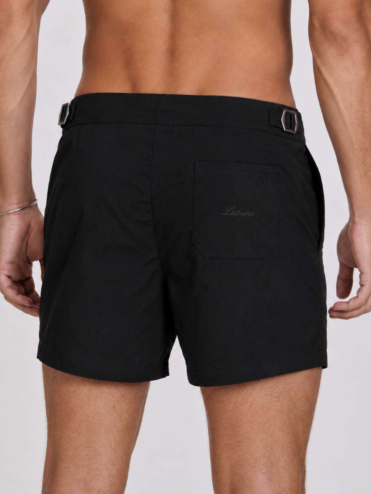 BLACK SEASIDE SWIM SHORT