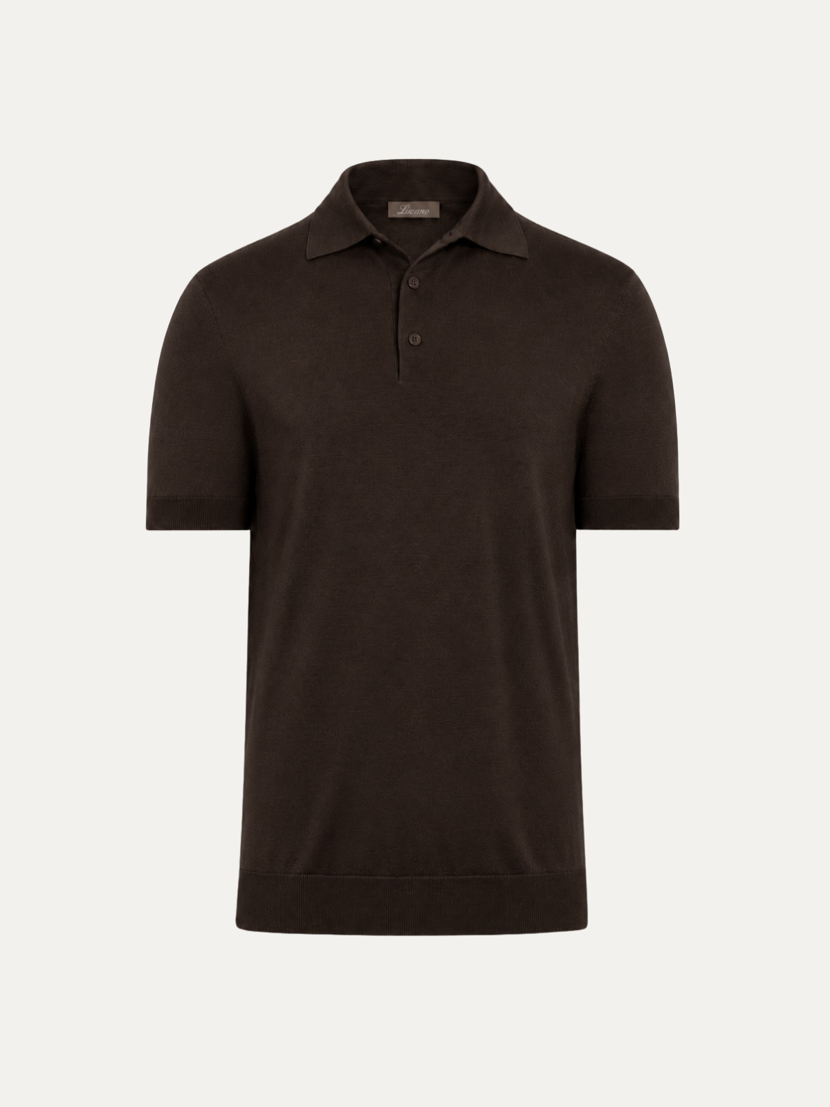 SILK COTTON POLO SHIRT BROWN