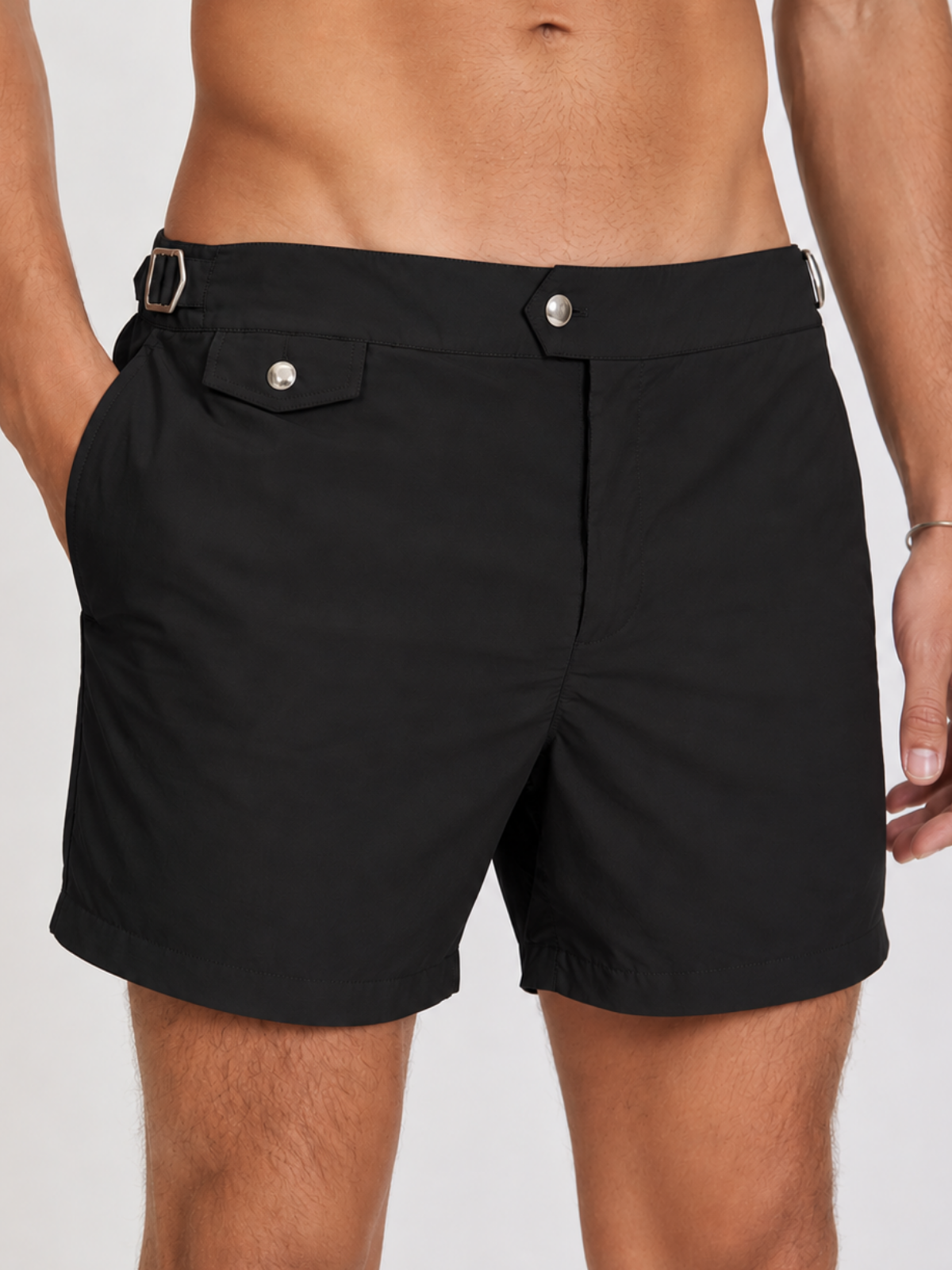 BLACK SEASIDE SWIM SHORT