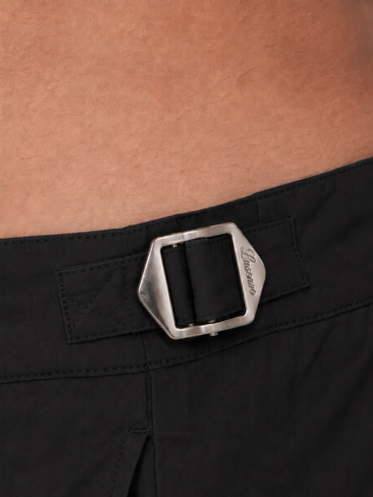 BLACK SEASIDE SWIM SHORT