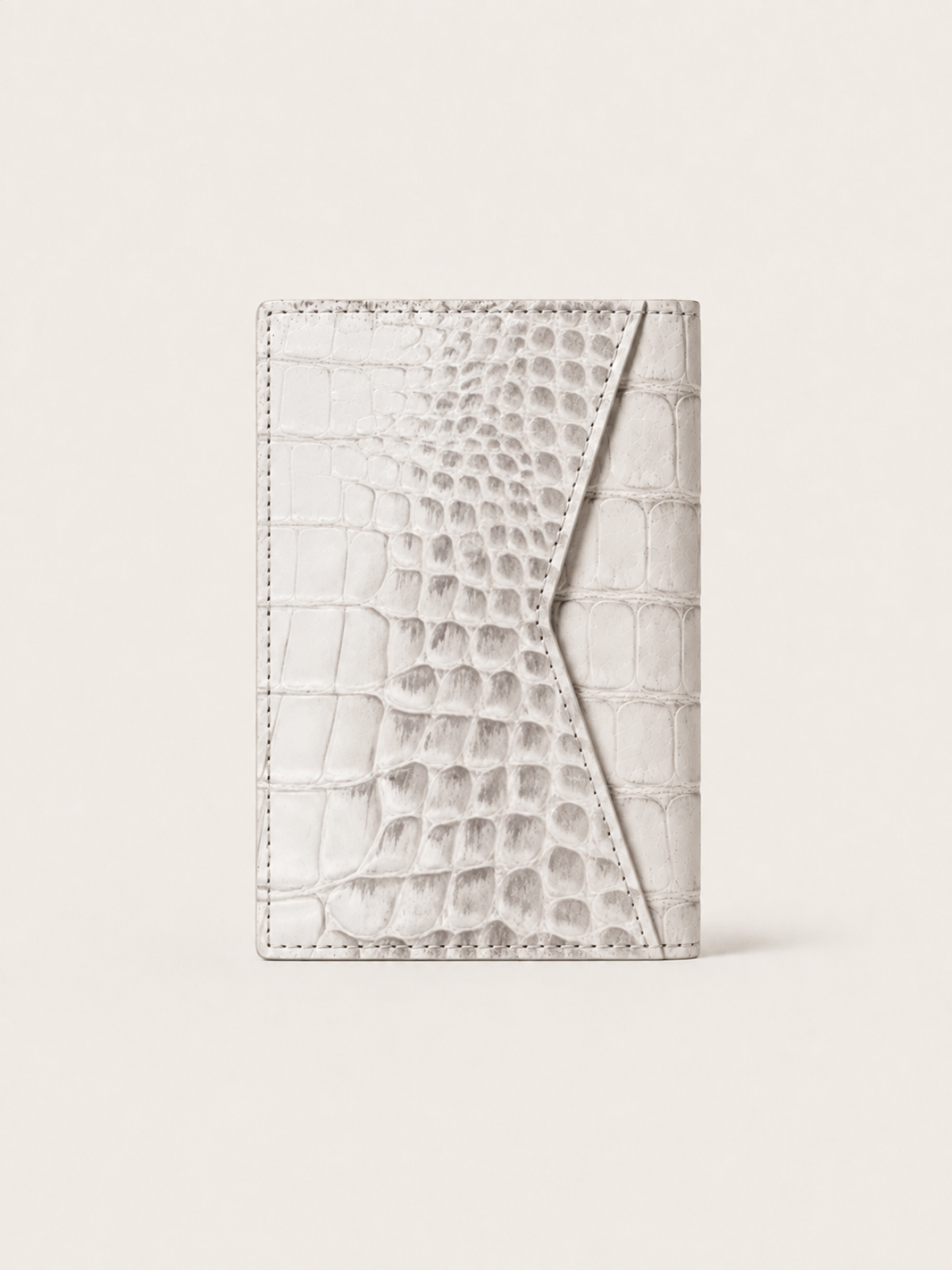 Crocodile Card Wallet Ivory