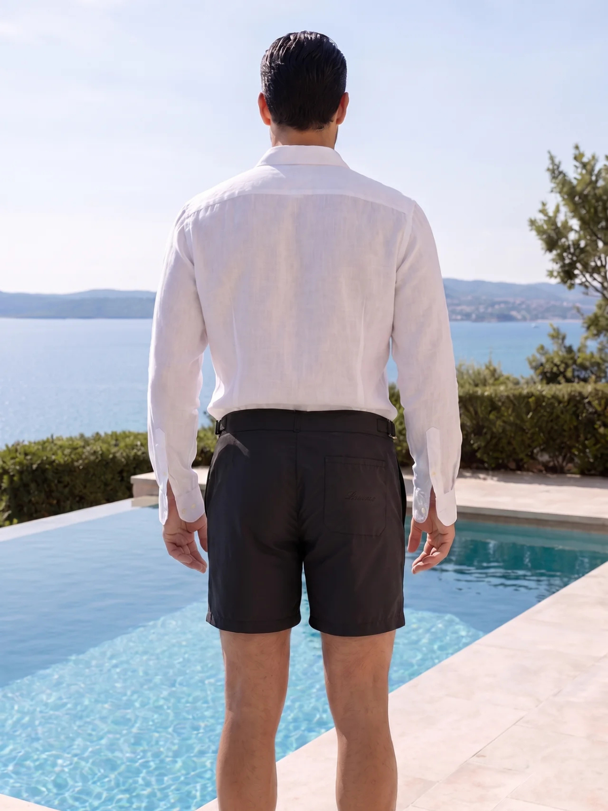 BLACK SEASIDE SWIM SHORT