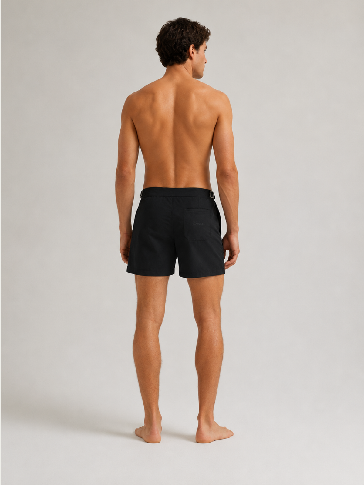 BLACK SEASIDE SWIM SHORT