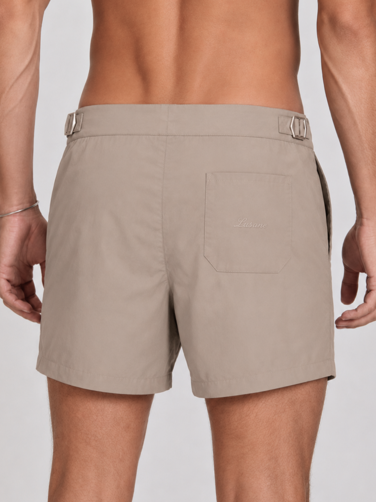 TAUPE SEASIDE SWIM SHORT