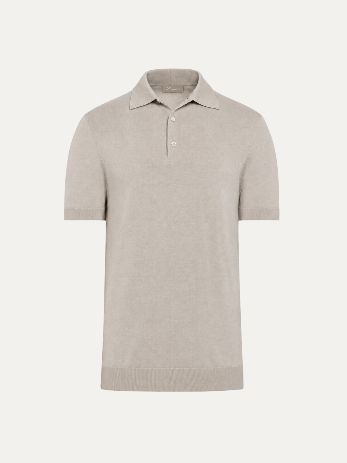 SILK COTTON POLO SHIRT STONE