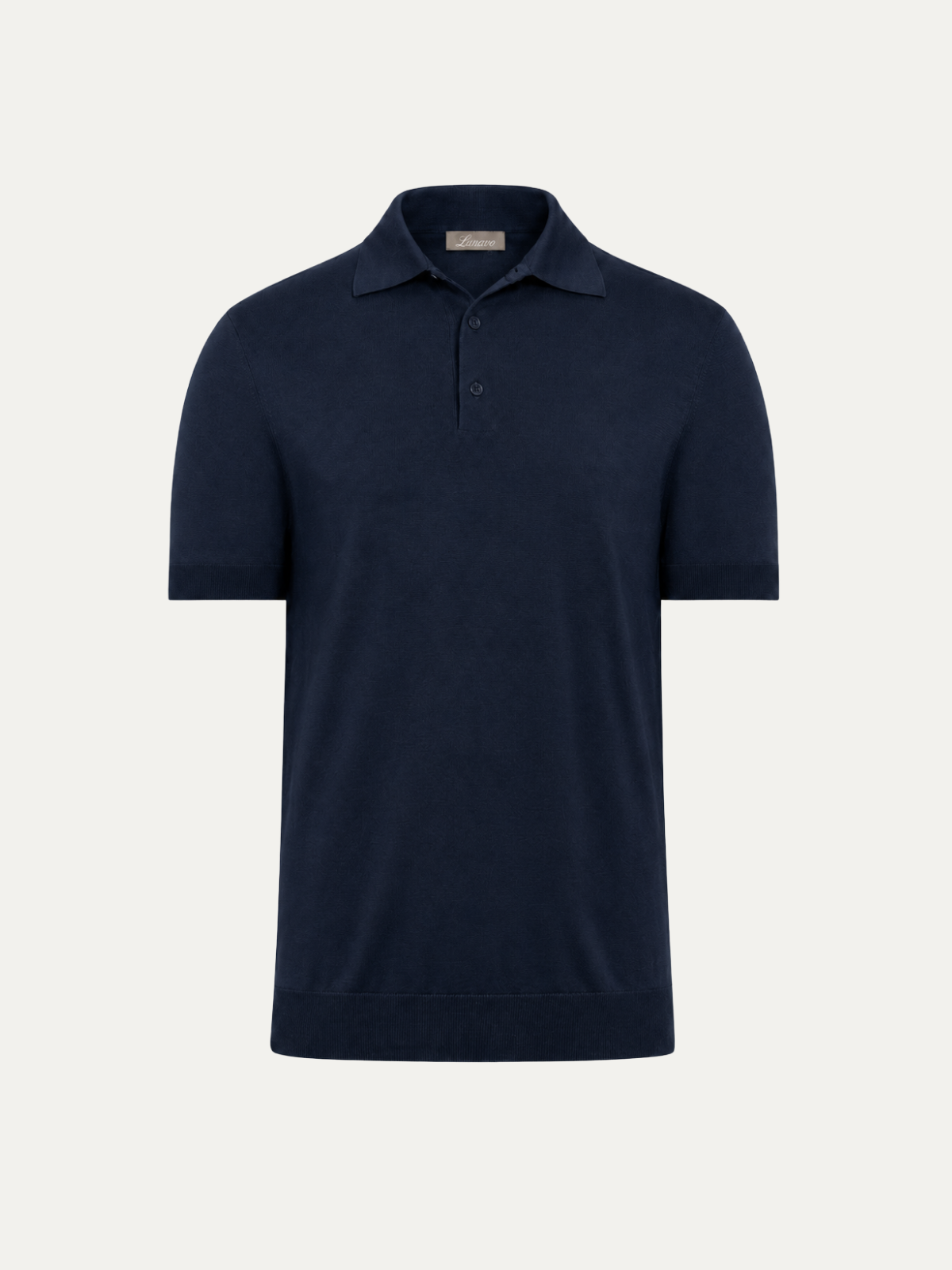 SILK COTTON POLO SHIRT NAVY