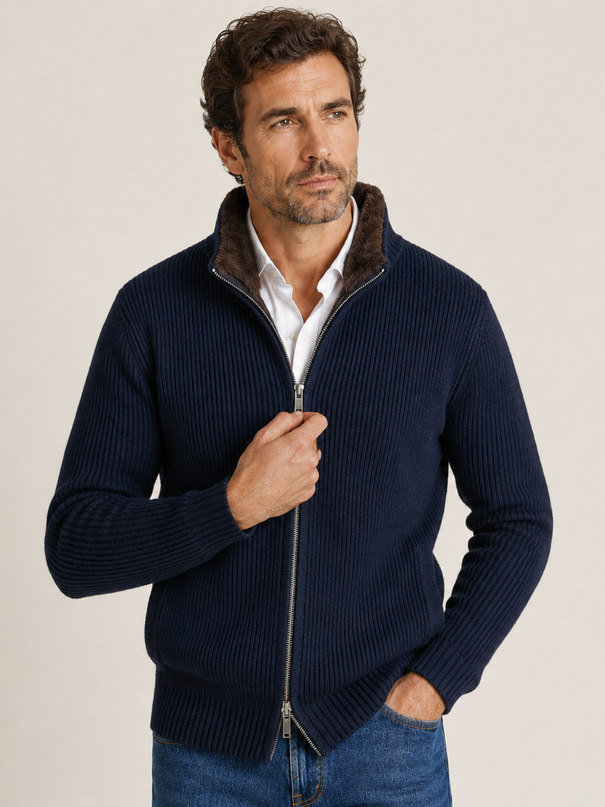 ELYSIAN FUR BLOUSON NAVY
