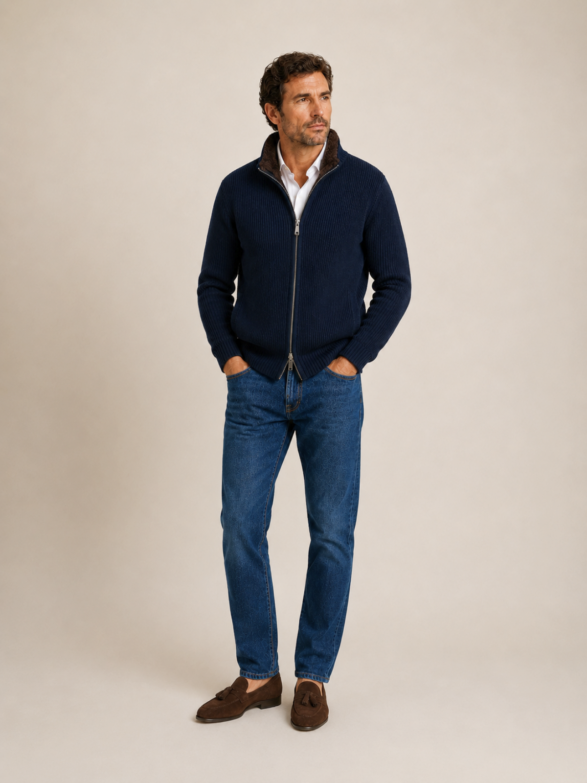 ELYSIAN FUR BLOUSON NAVY