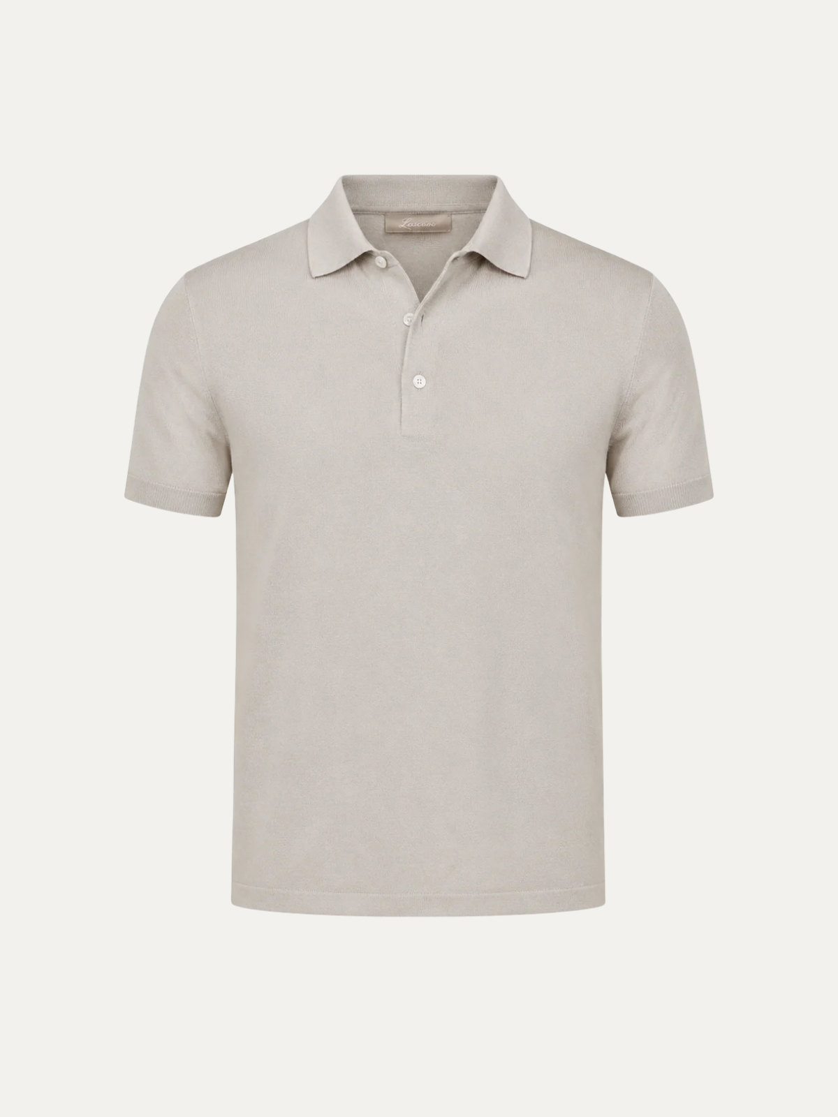 SILK COTTON POLO SHIRT STONE