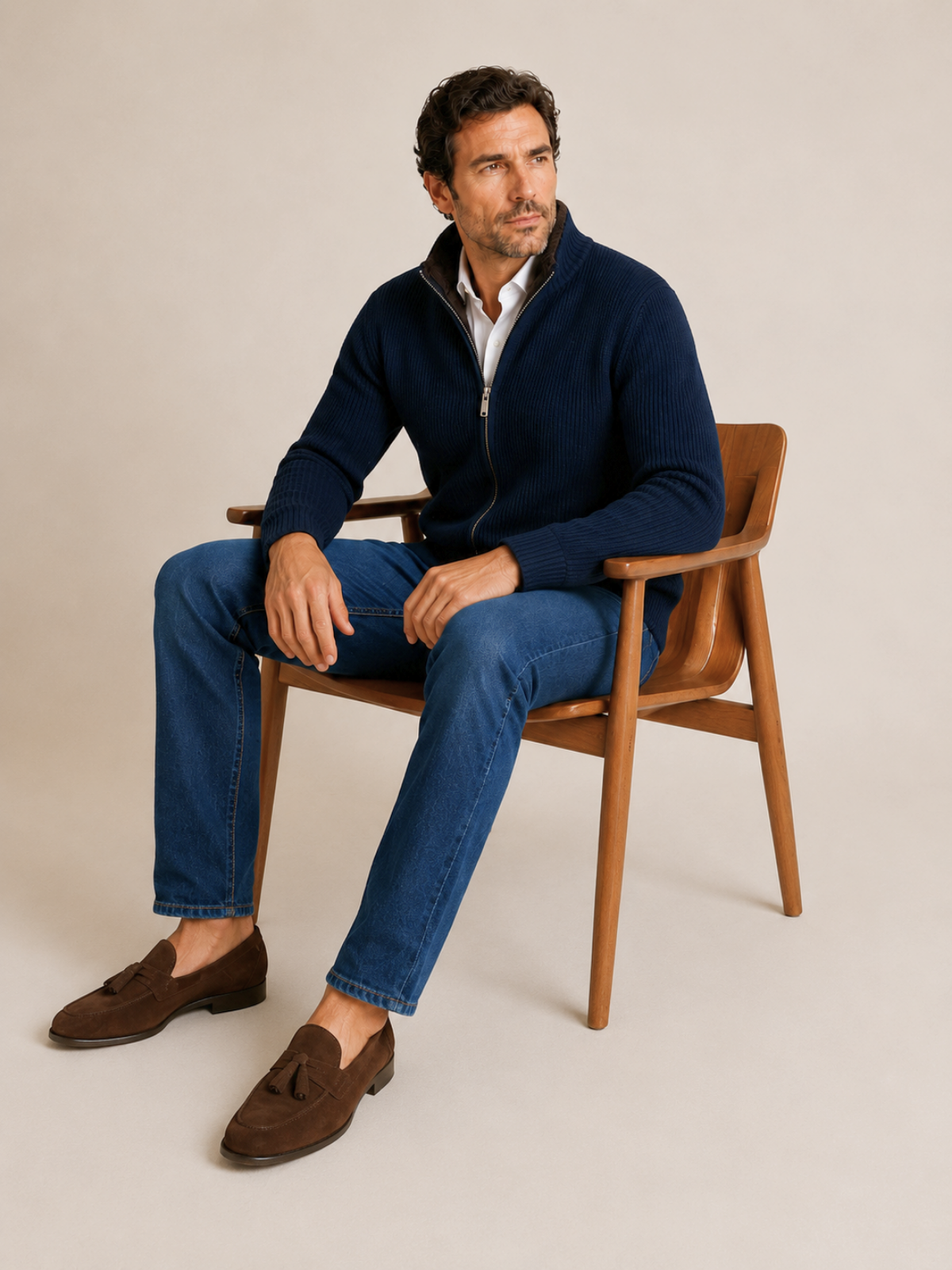 ELYSIAN FUR BLOUSON NAVY