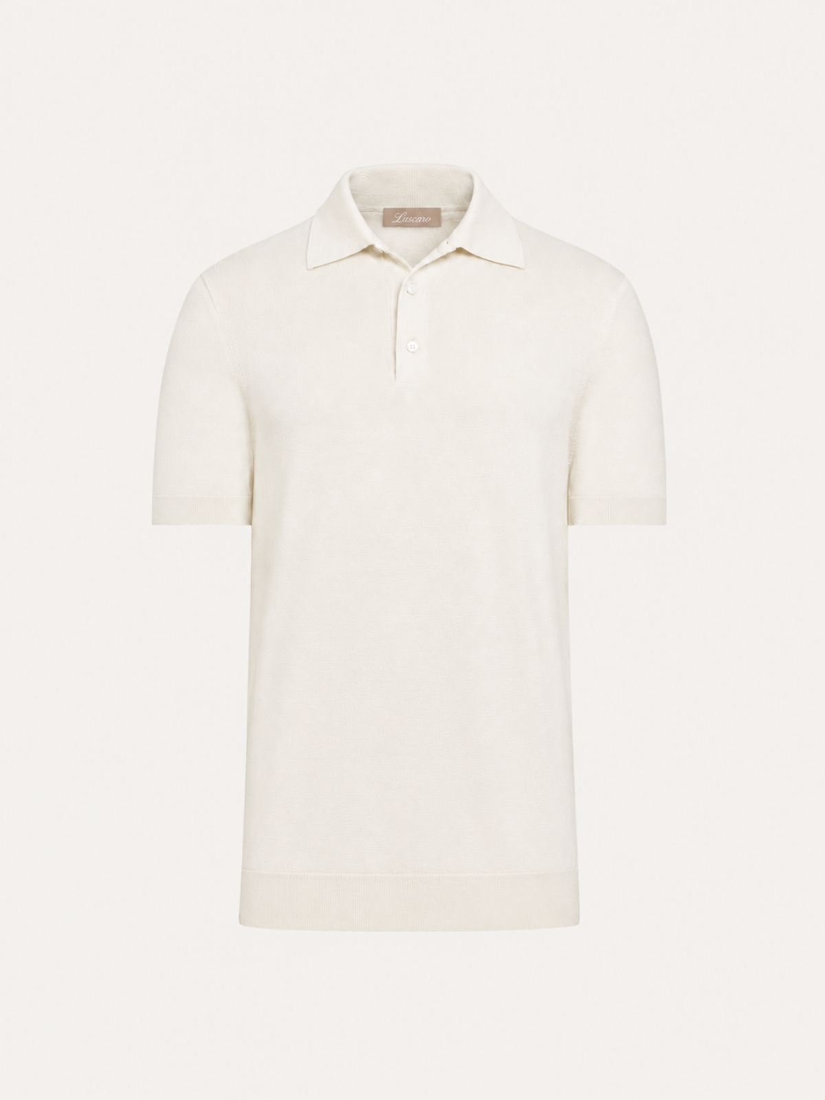 SILK COTTON POLO SHIRT CREAM WHITE