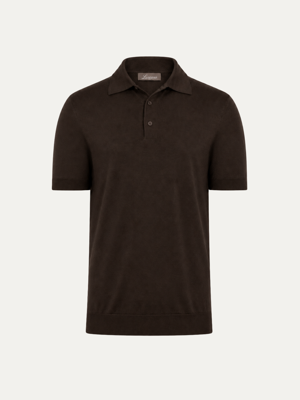 SILK COTTON POLO SHIRT BROWN