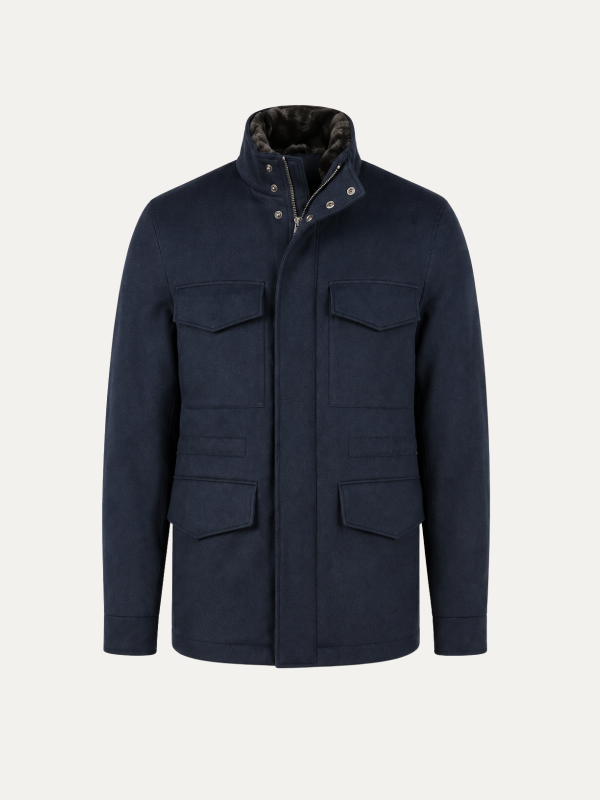 CASHMERE FUR VOYAGER JACKET NAVY