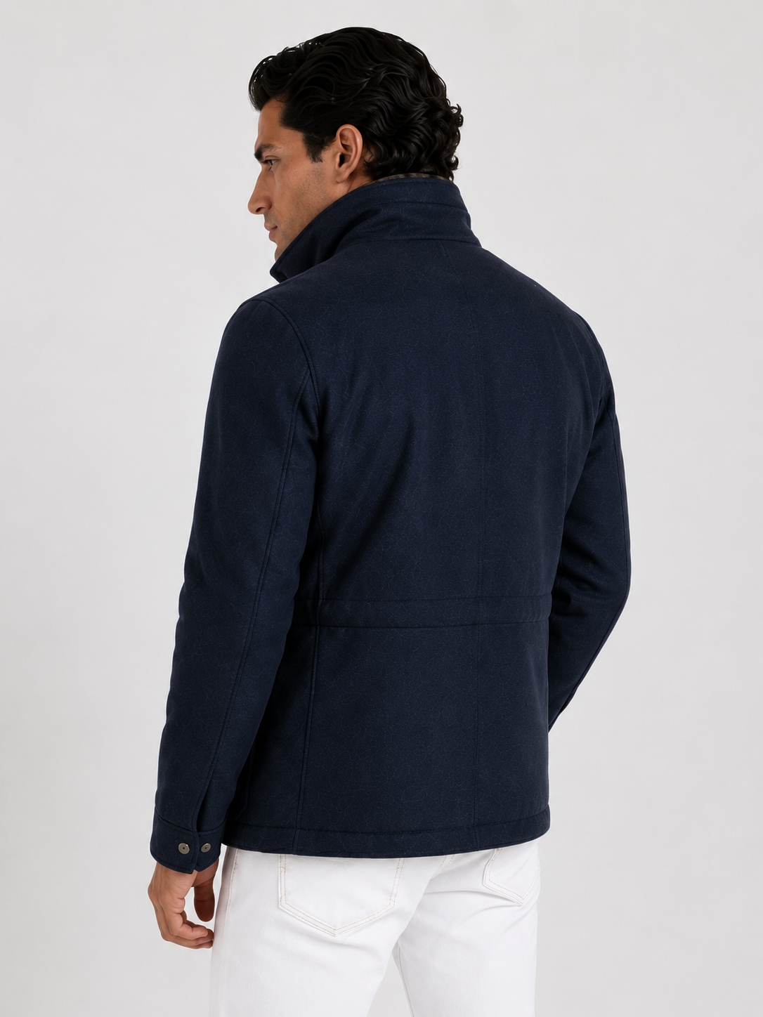 CASHMERE FUR VOYAGER JACKET NAVY